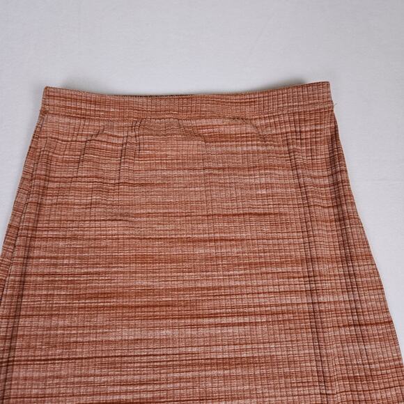 Reformation Jeans Joan Midi Skirt Ribbed Rust Side Slit Stretch Pencil Maxi S - Picture 7 of 14